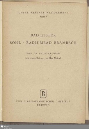 Bad Elster - Sohl - Radiumbad Brambach