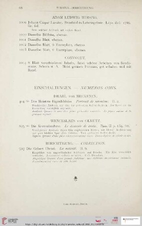 Einschaltungen / Berichtigung (Nr. 404bis, 825bis, 727)