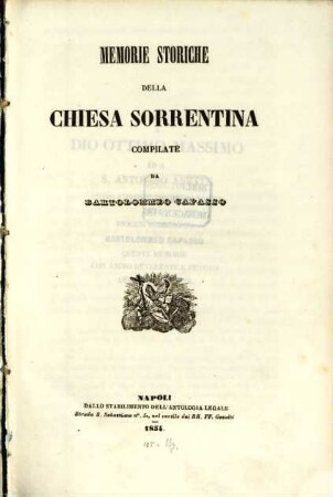Memorie storiche della chiesa Sorrentina