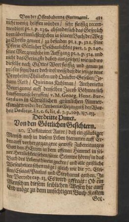 Der dritte Punct. Von den Göttlichen Gesichtern.