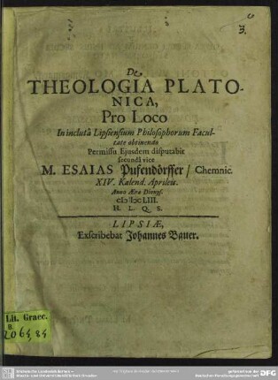 De Theologia Platonica