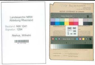 Entnazifizierung Wilhelm Niehus , geb. 26.06.1888 (Hallenmeister)