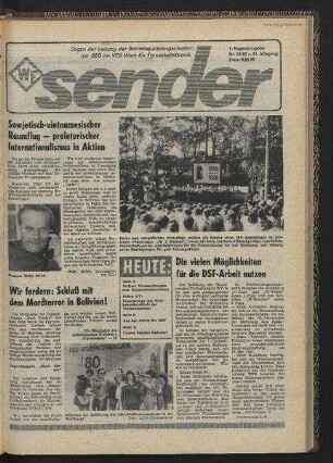 Betriebszeitung 'WF-Sender', Nr.30/1980 (1. Augustausgabe 1980)