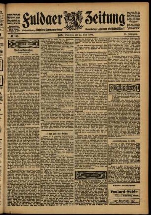 Dritte Ausgabe vom Samstag, den 21. Mai 1904.