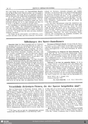 Verzeichnis derjenigen Firmen, die der Sperre beigetreten sind