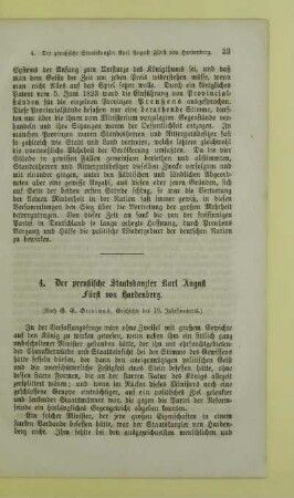 4. Der preußische Staatskanzler Karl August Fürst von Hardenberg