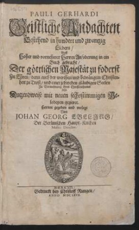 [1]: Pauli Gerhardi Geistliche Andachten ; [1]