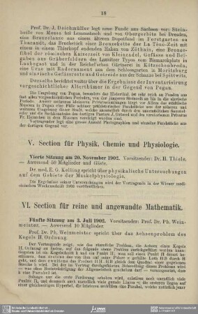 V. Section für Physik, Chemie und Physiologie