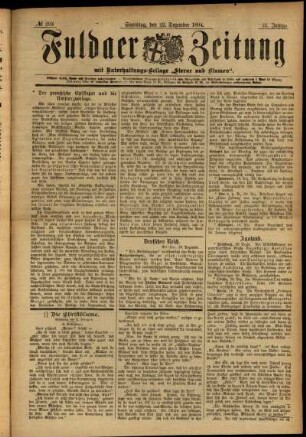 Ausgabe vom Samstag, den 22. Dezember 1894.