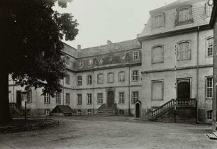 Mittweida-Zschöppichen. Schloss Neusorge in Zschöppichen (1720, 1751/um1769 Wiederaufbau nach Brand). Hauptfront
