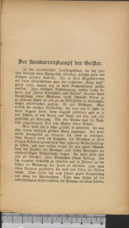 Der Konkurrenzkampf der Geister