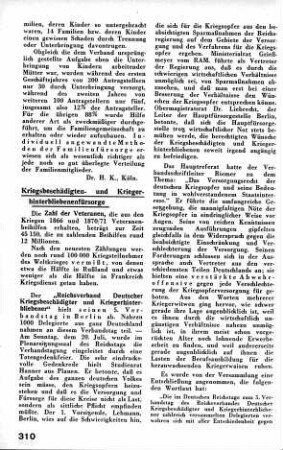 „Reichsverband Deutscher Kriegsbeschädigter und Kriegerhinterbliebener“, 5. Verbandstag in Berlin [Kriegsbeschädigten- und Kriegshinterbliebenenfürsorge ]