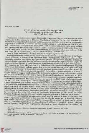 19: Życie, męka i chwała św. Stanisława w "Legendarium andegaweńskim" : (bav vat. lat. 8541)