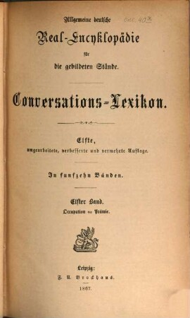 Allgemeine deutsche Real-Encyklopädie für die gebildeten Stände : Conversations-Lexicon, 11. Occupation - Prämie