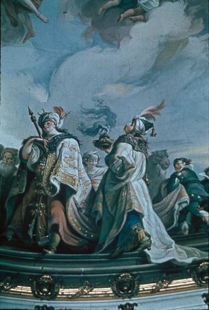 Verehrung der Ecclesia durch die vier Erdteile