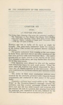 Chapter XX. Sport. (A chapter for Men)
