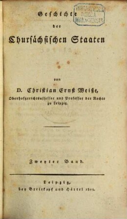 Geschichte der Chursächsischen Staaten, 2