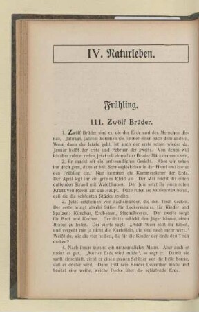 IV. Naturleben
