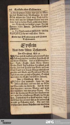 Episteln Aus dem Alten Testament.