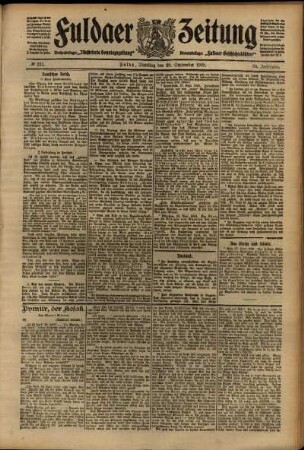 Ausgabe vom Dienstag, den 29. September 1908.