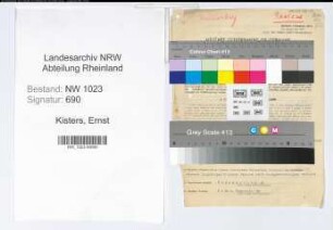 Entnazifizierung Ernst Kisters , geb. 04.08.1896 (Schuhfabrikant)