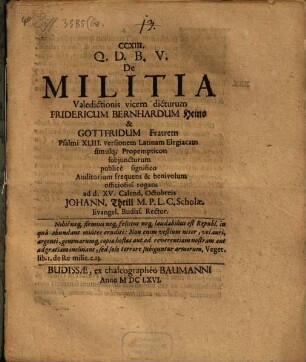 CCXIII. De militia