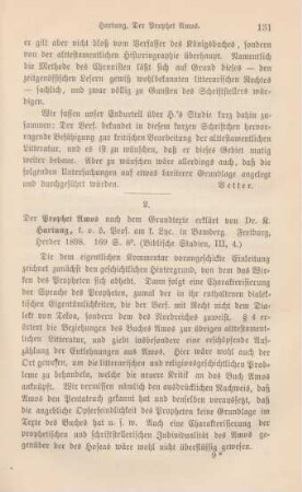 131-133 [Rezension] Hartung, Kaspar, Der Prophet Amos