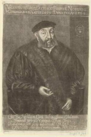 Dr. Valentin Kötzler, Ratskonsulent; geb. 1499; gest. 1564