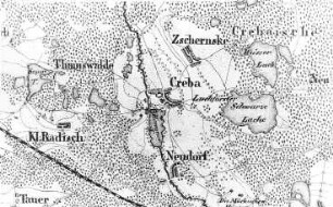 Kreba-Neudorf-Kreba. Topographische Karte vom Preußischen Staate, Blatt 251 Niesky, aufgen. 1823-46, Nachträge 1867
