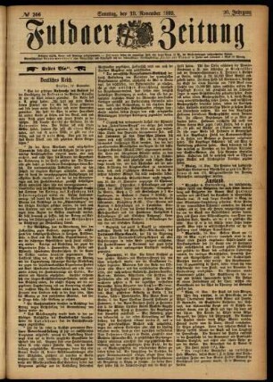 Erste Ausgabe vom Sonntag, den 19. November 1893.