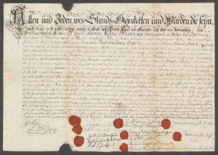 Aufdingbrief des Friedrich Ludwig Pfeiffer, baden-durlachischer Hof- und Feldtrompeter, für Johann Daniel Helmle