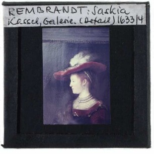 Rembrandt, Saskia van Uylenburgh im Profil, in reichem Kostüm (Kassel GAM, GK 236)