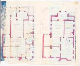 Wohnhaus Klomp, Dortmund: Grundriss Erdgeschoss und Kellergeschoss (3. Entwurf)
