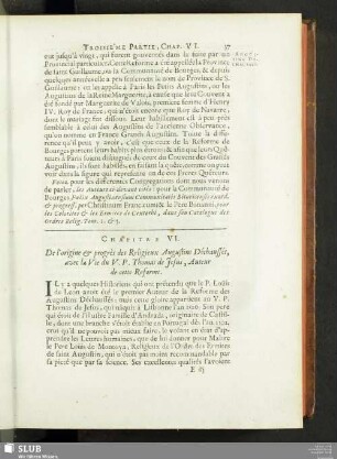 Chapitre VI. De l'origine & progrès des Religieux Augustins Déchaussés, avec la Vie du V. P. Thomas de Jesus, Auteur de cette Reforme