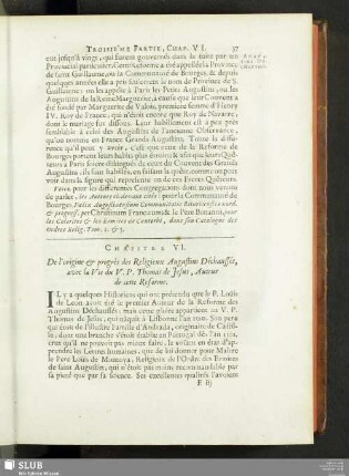 Chapitre VI. De l'origine & progrès des Religieux Augustins Déchaussés, avec la Vie du V. P. Thomas de Jesus, Auteur de cette Reforme