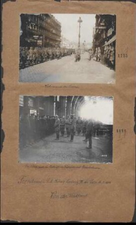 Vorbeimarsch der Truppen. (Frontbesuch S.M. König Ludwigs III in Lille 15.05.1918)