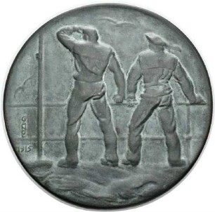 Medaille von Josef Gangl auf die deutsche U-Boot-Flotte im Ersten Weltkrieg, 1915
