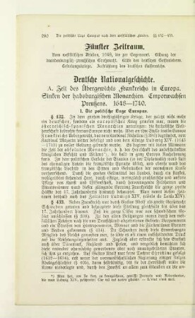 A. Zeit des Übergewichts Frankreichs in Europa. Sinken der habsburgischen Monarchien. Emporwachsen Preußens. 1648-1740