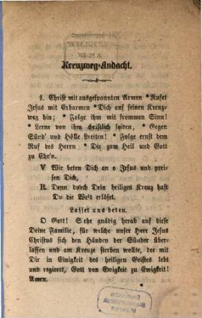 Der heilige Kreuzweg oder der liebe Heiland auf seinem Todesgange zum Kalvarienberge