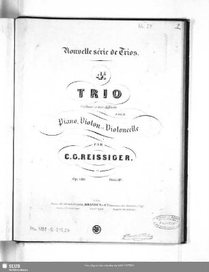 4e. Trio brillant et non difficile pour Piano, Violon et Violoncelle : Op. 186