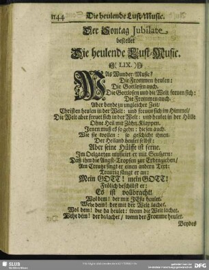 Der Sontag Jubilate bestellet Die heulende Lust-Music