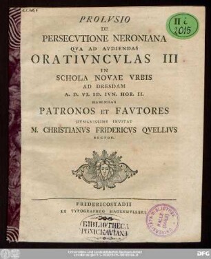 Prolvsio De Persecvtione Neroniana