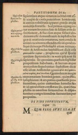 De Fine Sophistarum. Caput II.