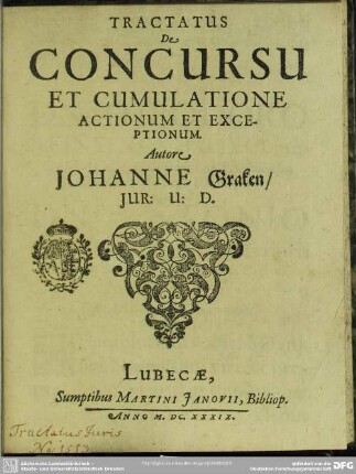Tractatus de concursu, item de cumulatione actionum et exeptionum