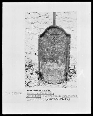 Grabstein des Christian Großbayer (+1782)