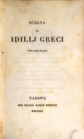 Scelta di idillj greci
