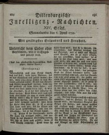 XIV. Stück. Sonnabends den 6. April 1799.