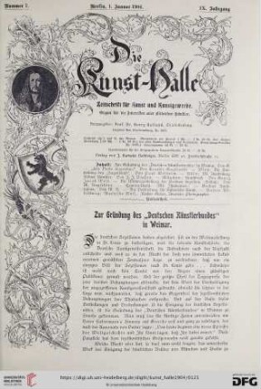 9: Zur Gründung des "Deutschen Künstlerbundes" in Weimar