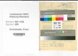 Entnazifizierung Franz Gorschlueter , geb. 31.03.1908 (Bankbeamter)