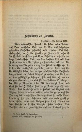 Briefwechsel zwischen Lavater und Hasenkamp